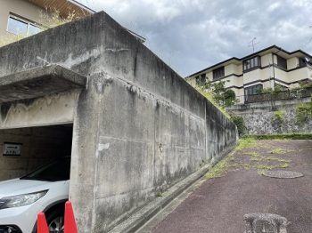 兵庫県川辺郡にて擁壁塗装の現場調査