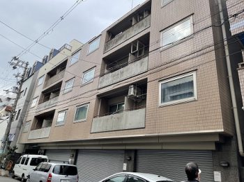 浪速区にてマンションの外壁塗装現場調査にいってきました