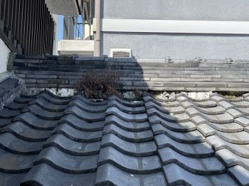 淀川区にて２階建て瓦屋根からの雨漏り