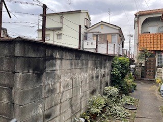 東成区にてブロック塀の撤去・フェンス設置の現場調査