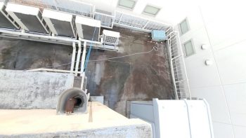 大阪市淀川区にて屋上防水の現場調査へ