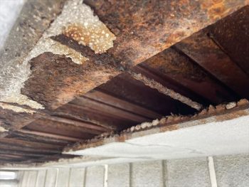 大正区にて外壁塗装・屋上防水工事を行いました～軒天補修～